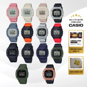 Đồng Hồ Điện Tử Unisex Series W-218 Trẻ Trung Năng Động Mặt Kính Nhựa Vuông 43.2mm Chống Nước Chính Hãng Casio