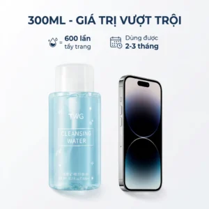 Nước tẩy trang TWG, làm sạch sâu da mặt, 300ml dạng vòi nhấn, phù hợp với hầu hết các loại da.